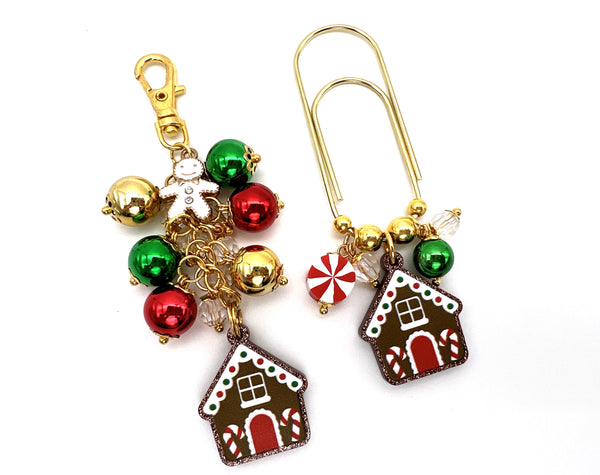 Christmas Gingerbread House Charm Clip or Paper Clip