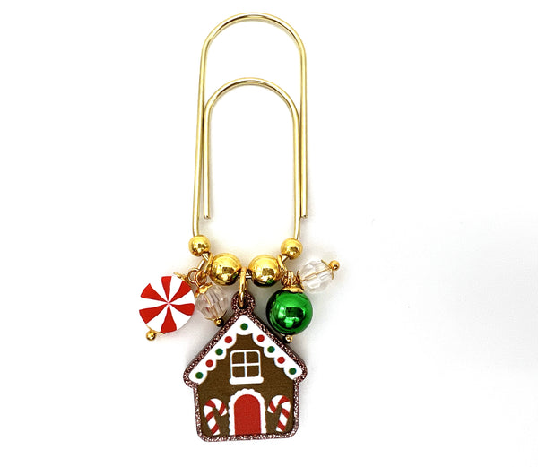 Christmas Gingerbread House Charm Clip or Paper Clip