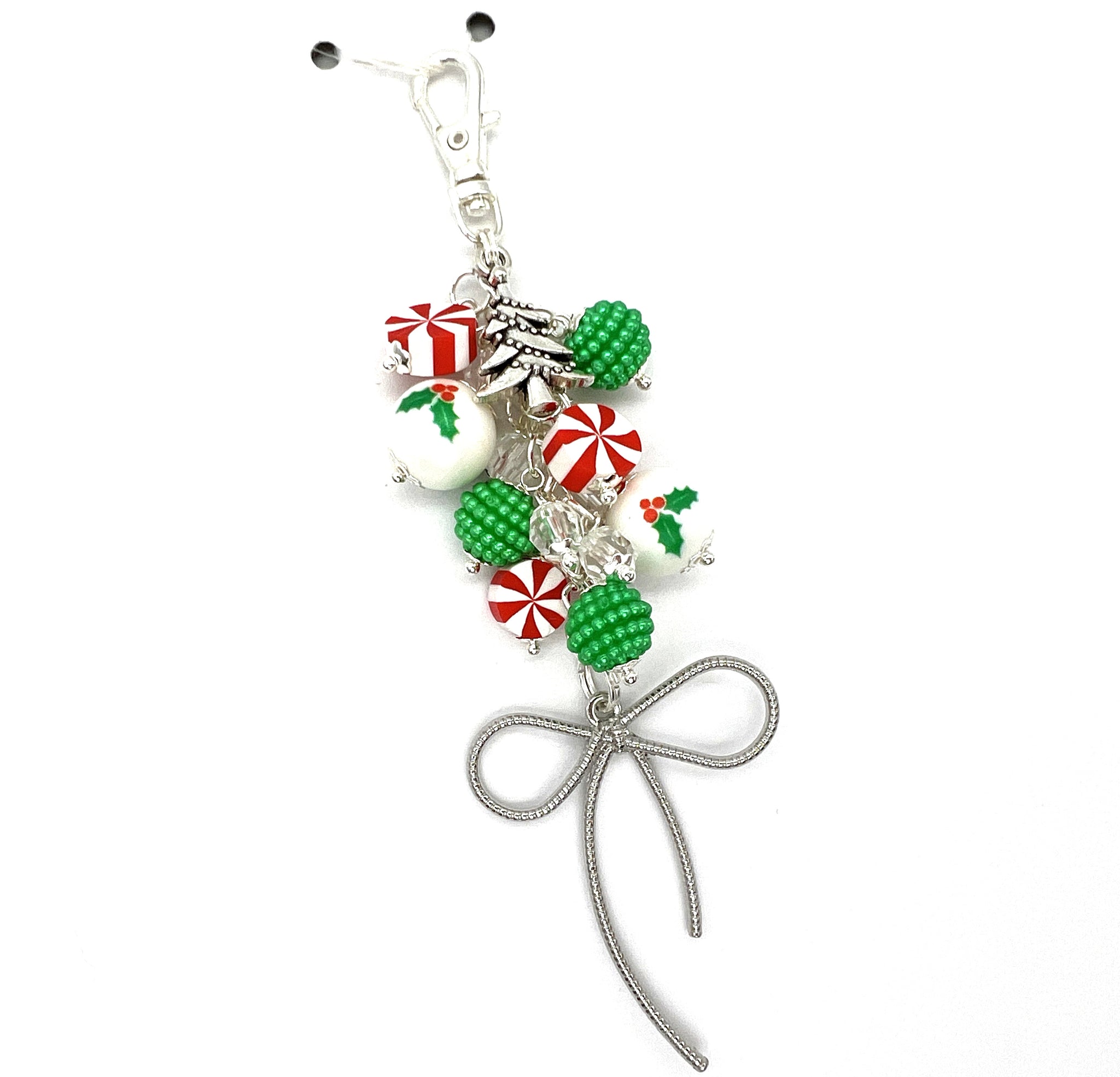 Christmas Bow Charm Clip