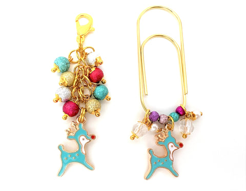 Christmas Reindeer Charm Clip or Paperclip