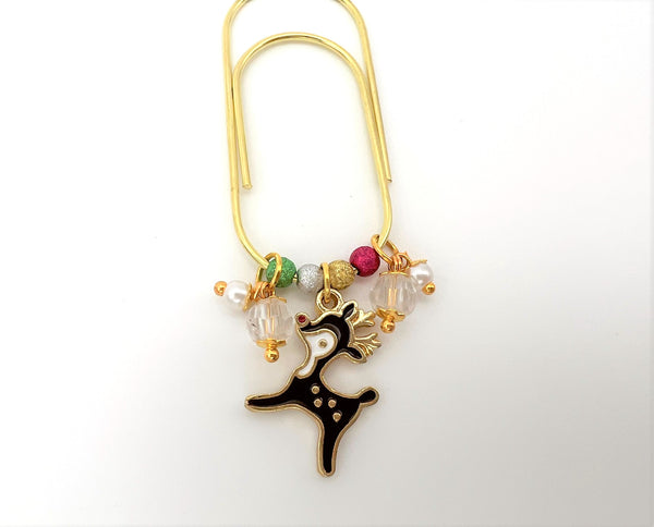 Christmas Reindeer Charm Clip or Paperclip
