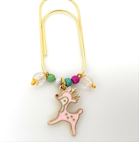 Christmas Reindeer Charm Clip or Paperclip