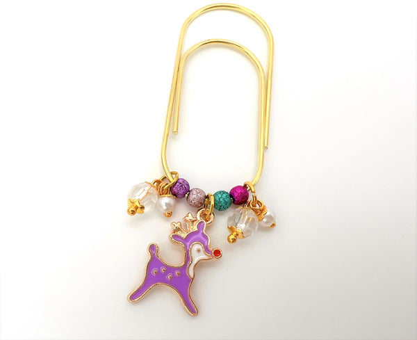 Christmas Reindeer Charm Clip or Paperclip