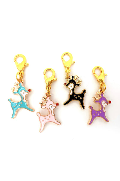 Christmas Reindeer Charm Clips - Set of 4