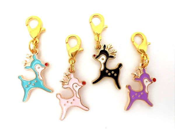 Christmas Reindeer Charm Clips - Set of 4