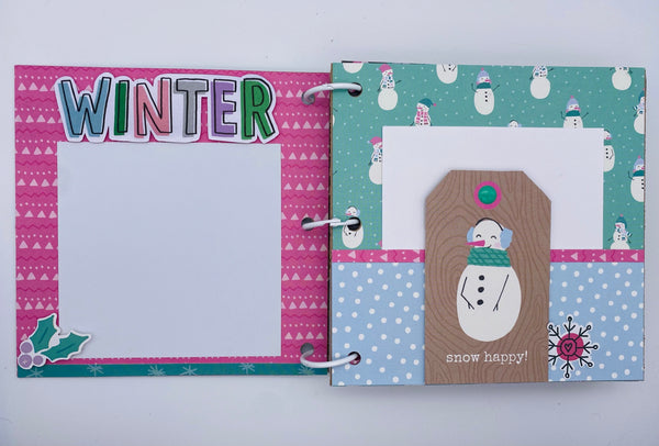 Premade Winter Ski Trip Scrapbook Photo Album